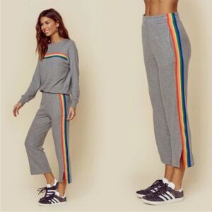 LNA Brushed Miller Rainbow Pants and Matching Top